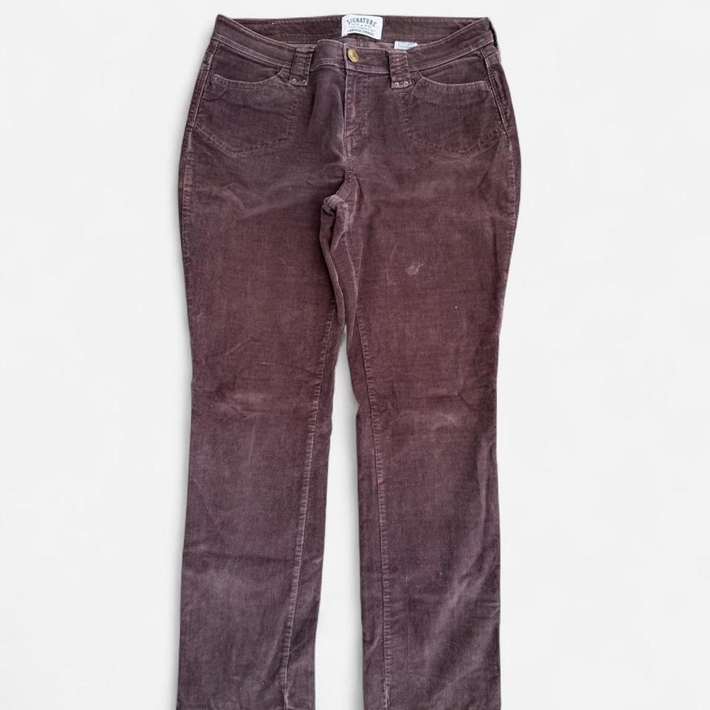 Levis Signature Brown Corduroy Pants Women 10 Low Rise Straight 90s Vintage